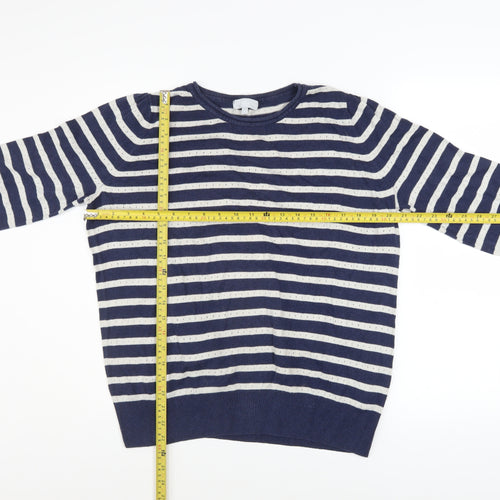 Red Herring Women's Blue Striped Cotton Jumper Size 16