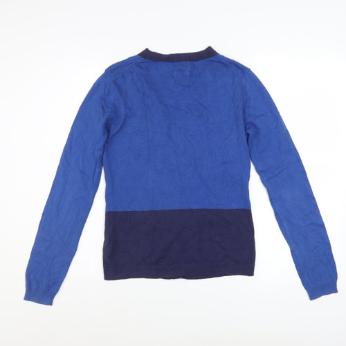 Van Heusen Women's Blue Cotton Cardigan S V-Neck Long Sleeve