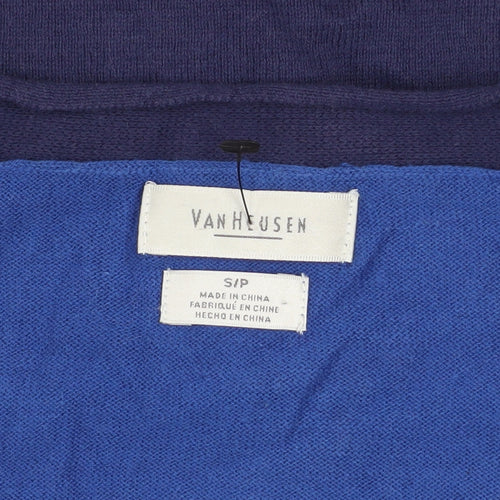Van Heusen Women's Blue Cotton Cardigan S V-Neck Long Sleeve