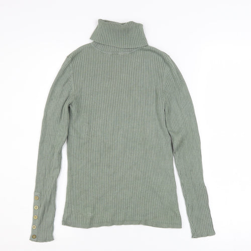 New Look Women’s Green Roll Neck Ribbed Jumper UK 10 Long Sleeve