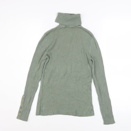 New Look Women’s Green Roll Neck Ribbed Jumper UK 10 Long Sleeve