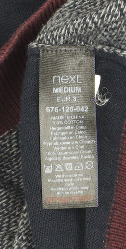 Next Men’s Blue Geometric Cotton Crew Neck Jumper Medium
