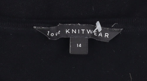 Love Knitwear Women's Black Embellished Star Jumper Size 14