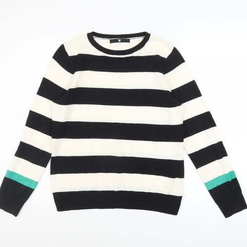 V by Very Women’s Black and White Striped Jumper Size 12