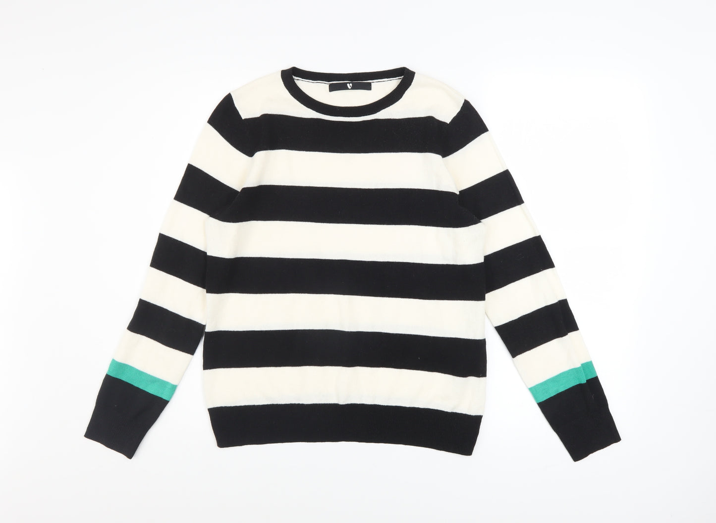 V by Very Women’s Black and White Striped Jumper Size 12
