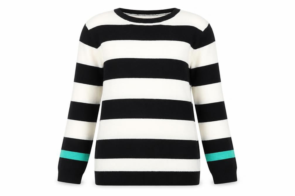 V by Very Women’s Black and White Striped Jumper Size 12