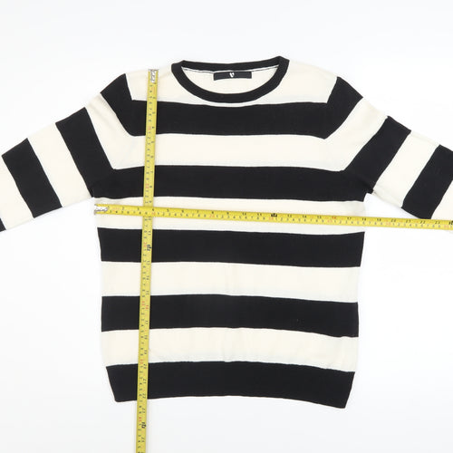 V by Very Women’s Black and White Striped Jumper Size 12