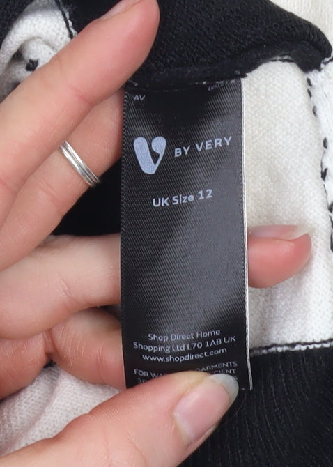 V by Very Women’s Black and White Striped Jumper Size 12