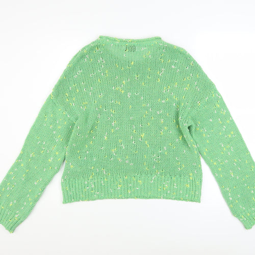 ONLY Womens Green Chunky Knit Crew Neck Jumper Size S