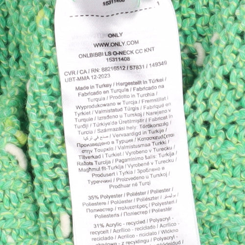 ONLY Womens Green Chunky Knit Crew Neck Jumper Size S