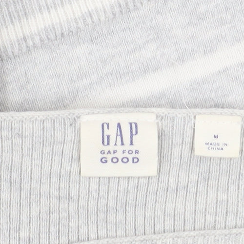 GAP Women’s Grey Striped Cotton Knit Pullover Jumper Size M