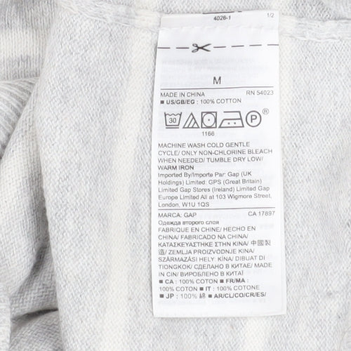 GAP Women’s Grey Striped Cotton Knit Pullover Jumper Size M