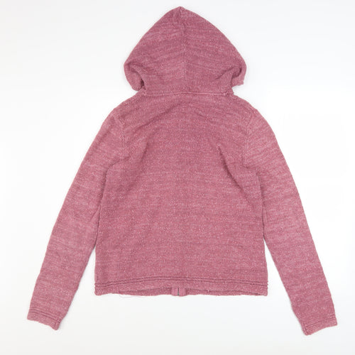 FatFace Women Pink Hooded Knit Full Zip Jacket Size 14