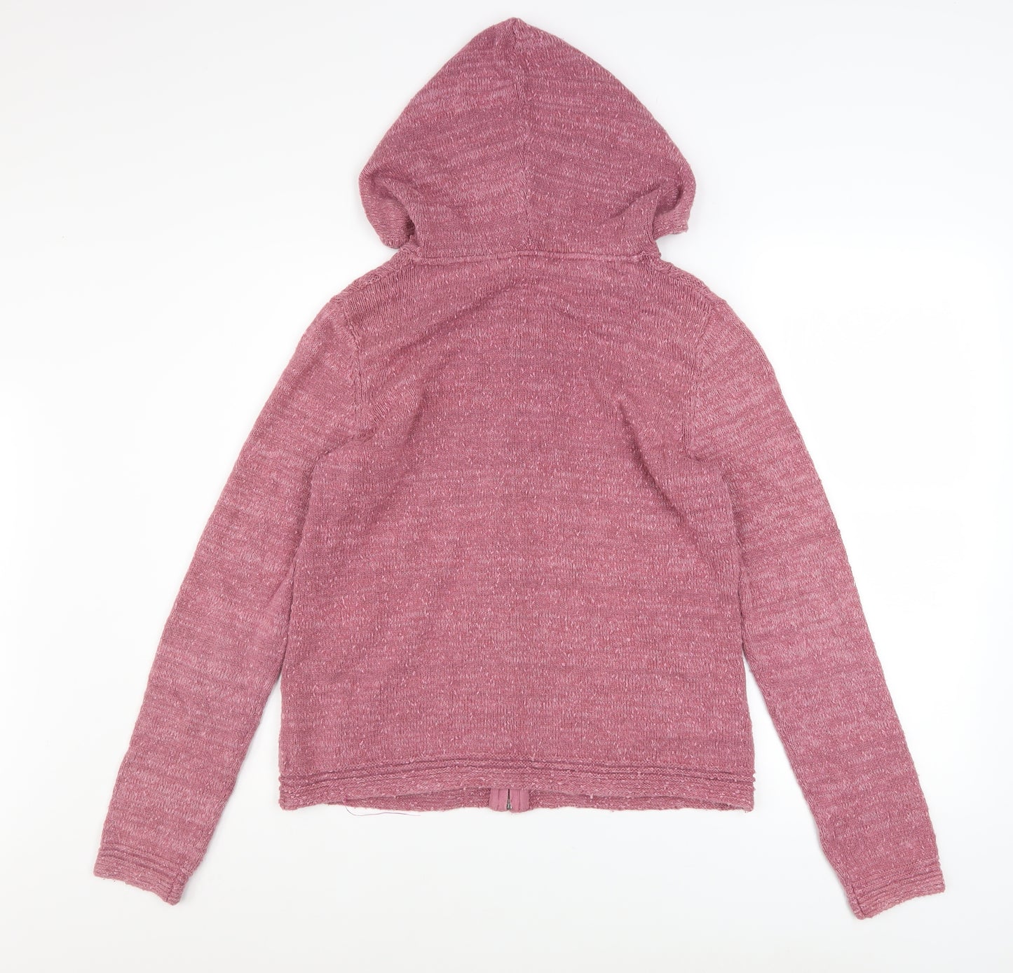 FatFace Women Pink Hooded Knit Full Zip Jacket Size 14