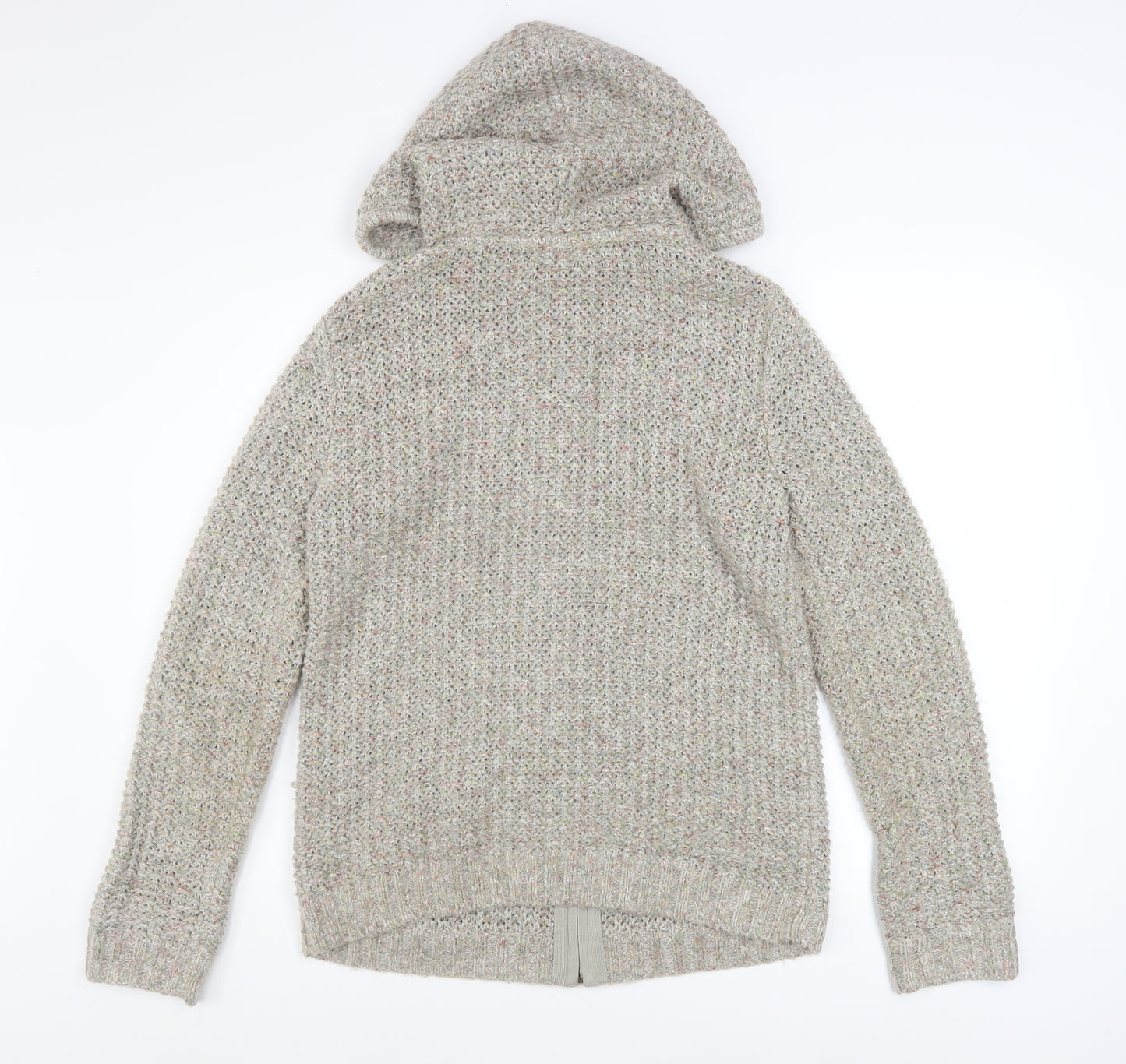 FatFace Women Beige Knit Hooded Full Zip Jacket Size 12