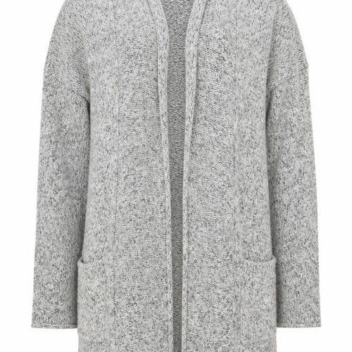 The White Company Women’s Grey Cotton Knit Cardigan UK 8 Long Sleeve Open Front