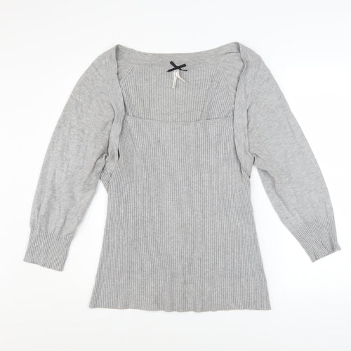 Next Women’s Grey Boat Neck Knit Shrug Jumper Size 20