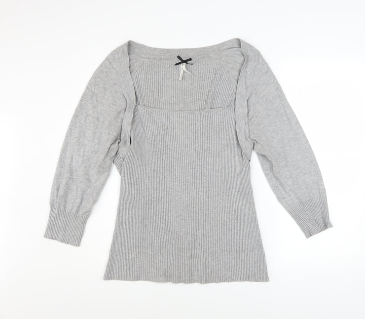 Next Women’s Grey Boat Neck Knit Shrug Jumper Size 20