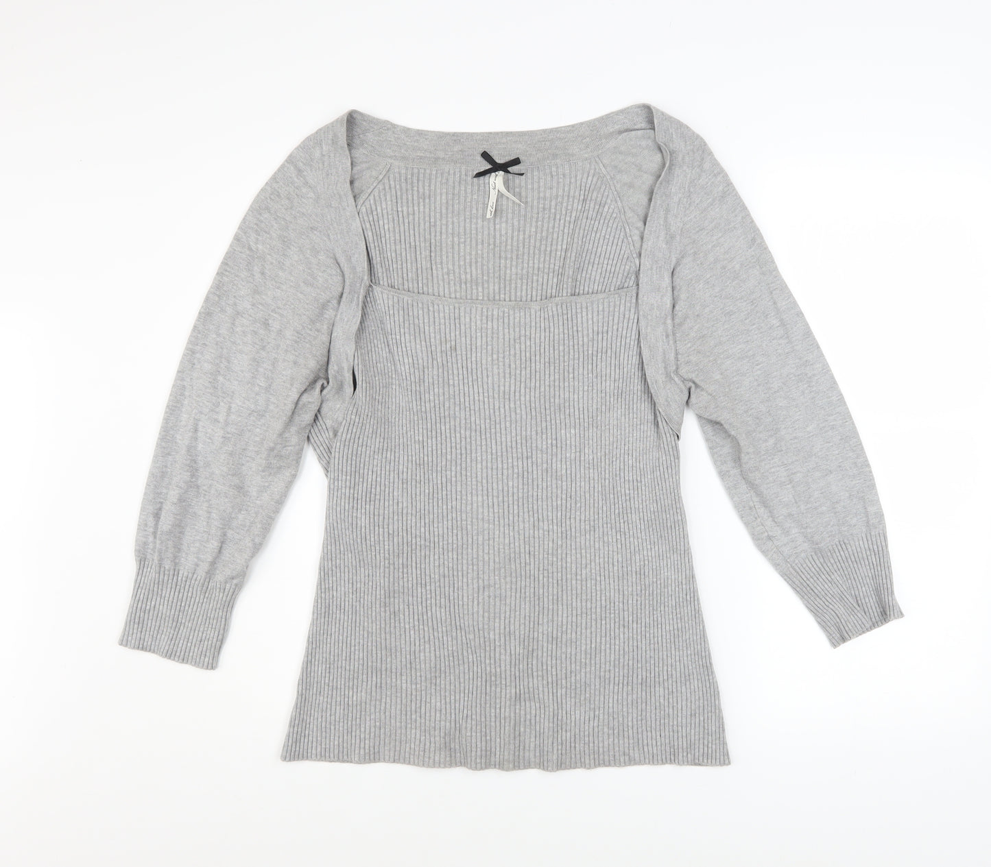 Next Women’s Grey Boat Neck Knit Shrug Jumper Size 20