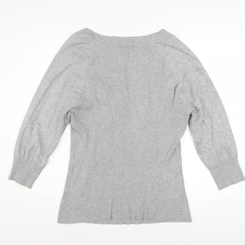 Next Women’s Grey Boat Neck Knit Shrug Jumper Size 20