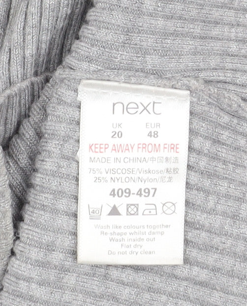 Next Women’s Grey Boat Neck Knit Shrug Jumper Size 20