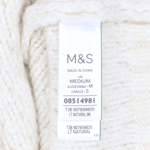 Marks and Spencer Women’s Ivory Roll Neck Chunky Knit Jumper M