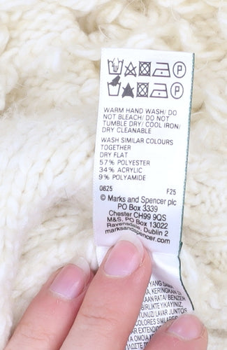 Marks and Spencer Women’s Ivory Roll Neck Chunky Knit Jumper M