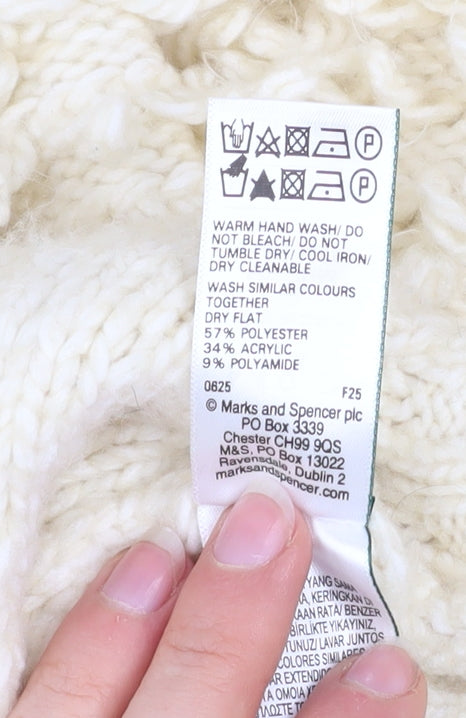 Marks and Spencer Women’s Ivory Roll Neck Chunky Knit Jumper M