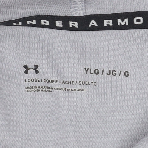 Under Armour Boys Grey Colourblock Pullover Hoodie Size 158