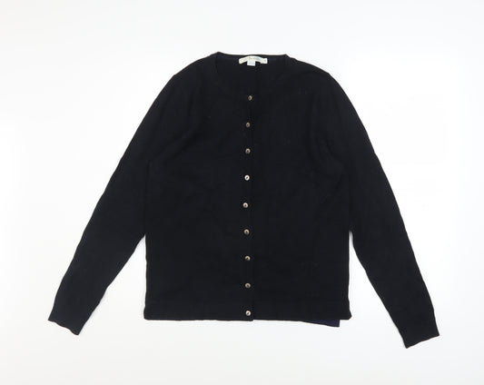 Boden Women's Black Cotton Knit Button Cardigan M