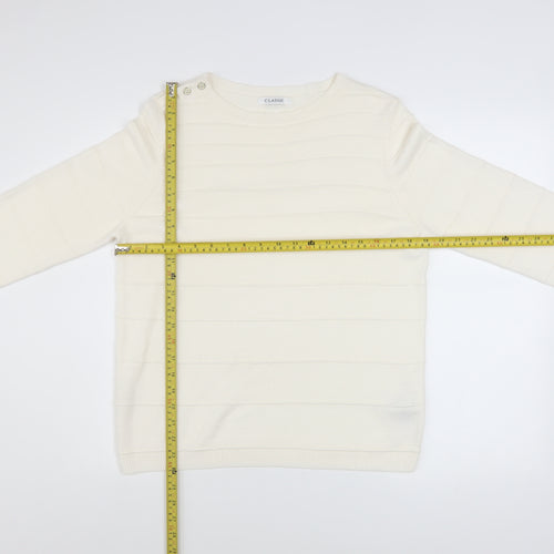 Marks and Spencer Women Ivory Acrylic Pullover Jumper Size 14