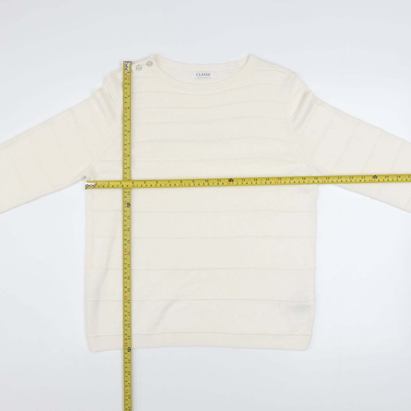 Marks and Spencer Women Ivory Acrylic Pullover Jumper Size 14