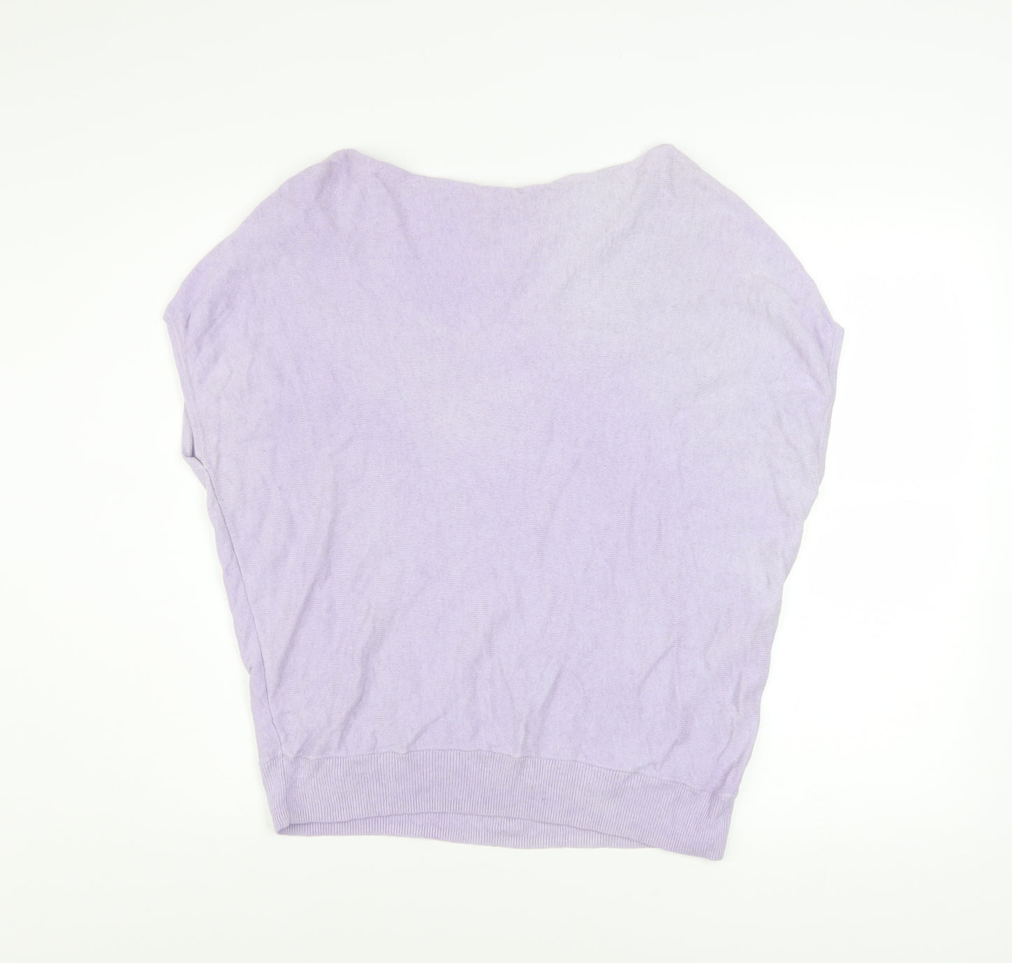 Mint Velvet Womens Purple Knit Boat Neck Short Sleeve Pullover Jumper M