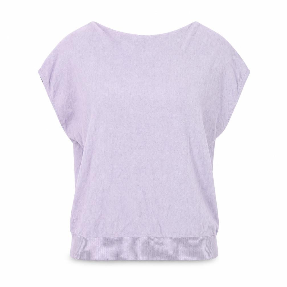 Mint Velvet Womens Purple Knit Boat Neck Short Sleeve Pullover Jumper M