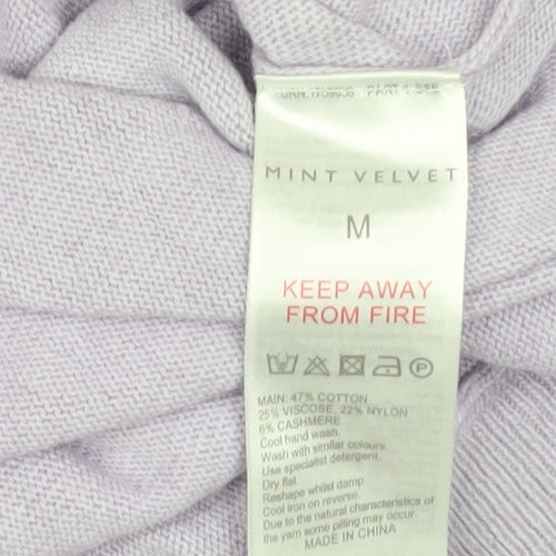 Mint Velvet Womens Purple Knit Boat Neck Short Sleeve Pullover Jumper M