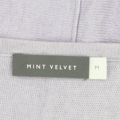 Mint Velvet Womens Purple Knit Boat Neck Short Sleeve Pullover Jumper M