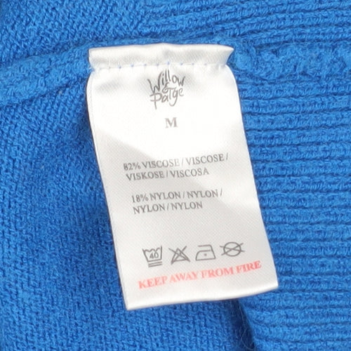 Willow & Paige Women’s Blue Ruffle Crew Neck Pullover Jumper Size M
