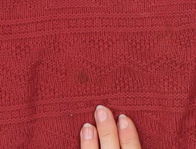Marks and Spencer Men’s Red Knit Acrylic Jumper S Crew Neck Vintage