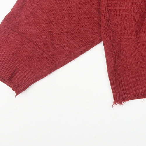 Marks and Spencer Men’s Red Knit Acrylic Jumper S Crew Neck Vintage