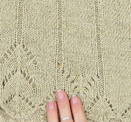 Papaya Women’s Beige V-Neck Knit Pullover Jumper Size 16