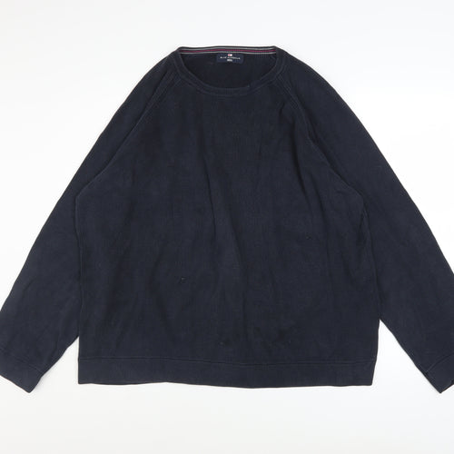 Marks and Spencer Men's Blue XL Cotton Crew Neck Jumper