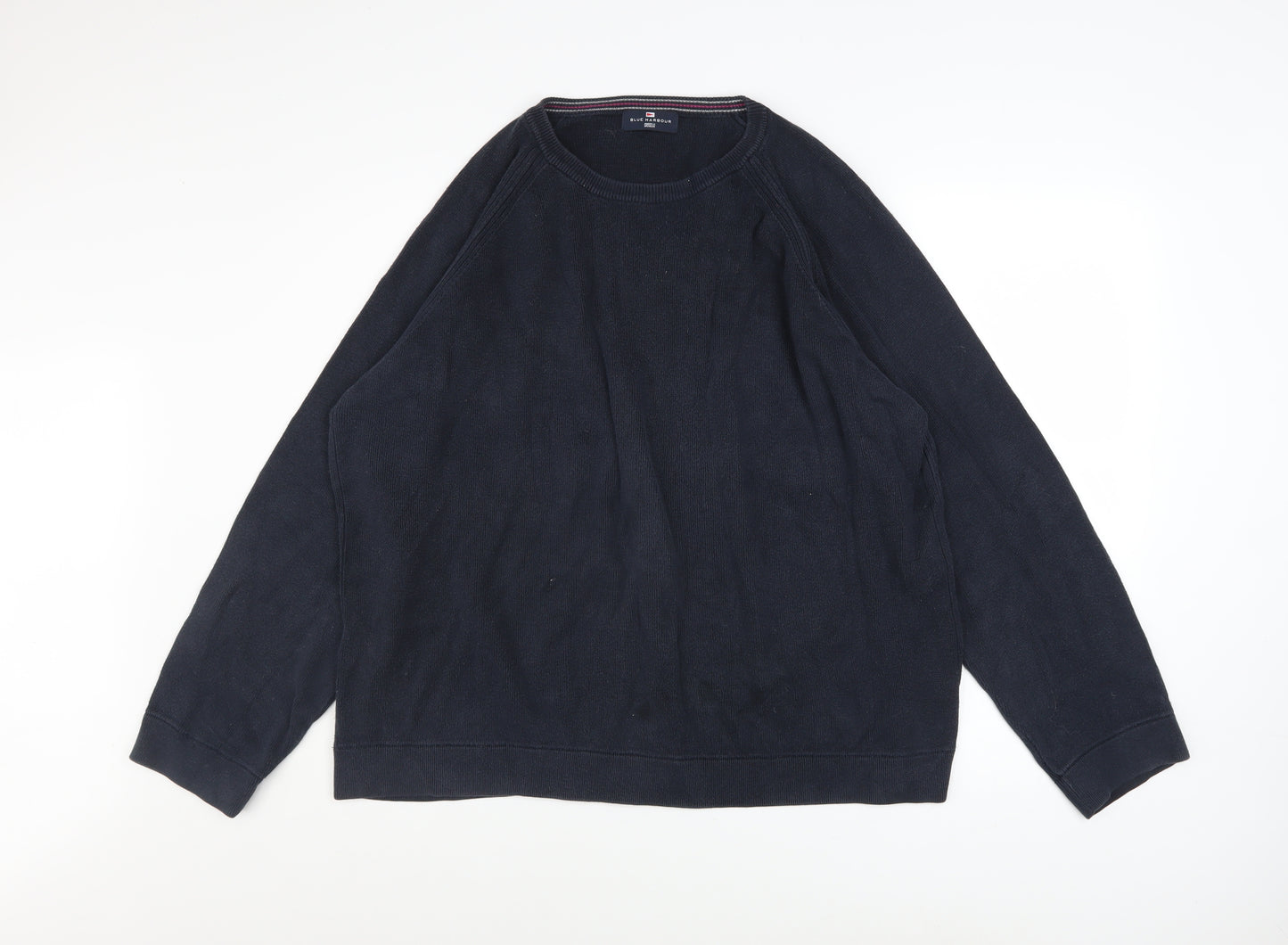 Marks and Spencer Men's Blue XL Cotton Crew Neck Jumper