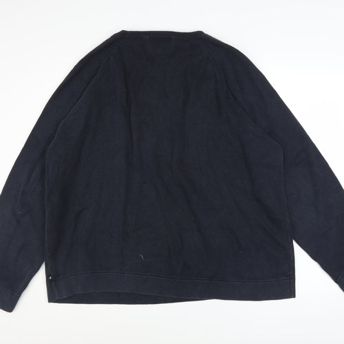 Marks and Spencer Men's Blue XL Cotton Crew Neck Jumper