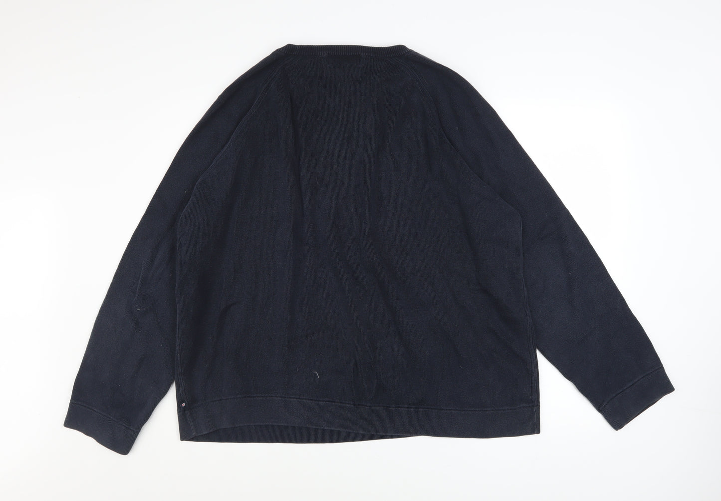 Marks and Spencer Men's Blue XL Cotton Crew Neck Jumper