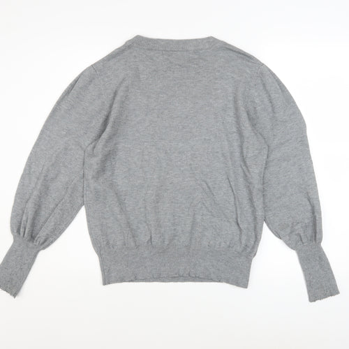 Next Women’s Grey Christmas Embroidered Jumper Size 12