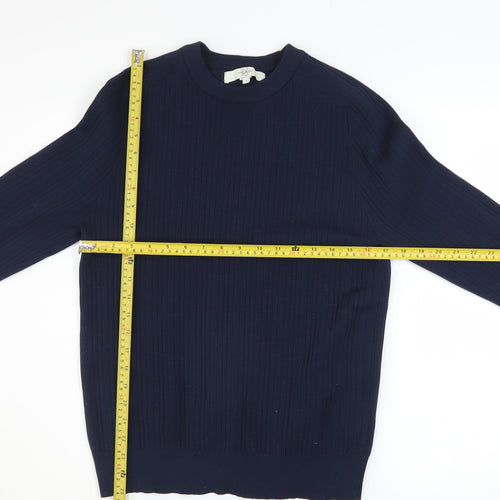 River Island Men’s Blue Cotton Blend Long Sleeve Crew Neck Jumper Size L