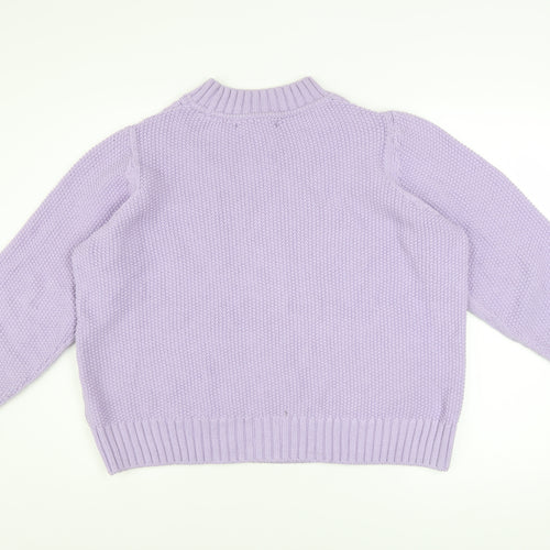 Marks and Spencer Women’s Purple Cable Knit Mock Neck Jumper Size 18