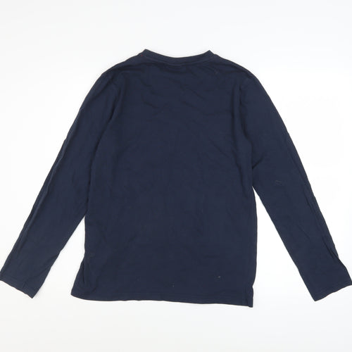 K by K Boys Navy Long Sleeve Graphic T-Shirt Size 14A 162cm Cotton