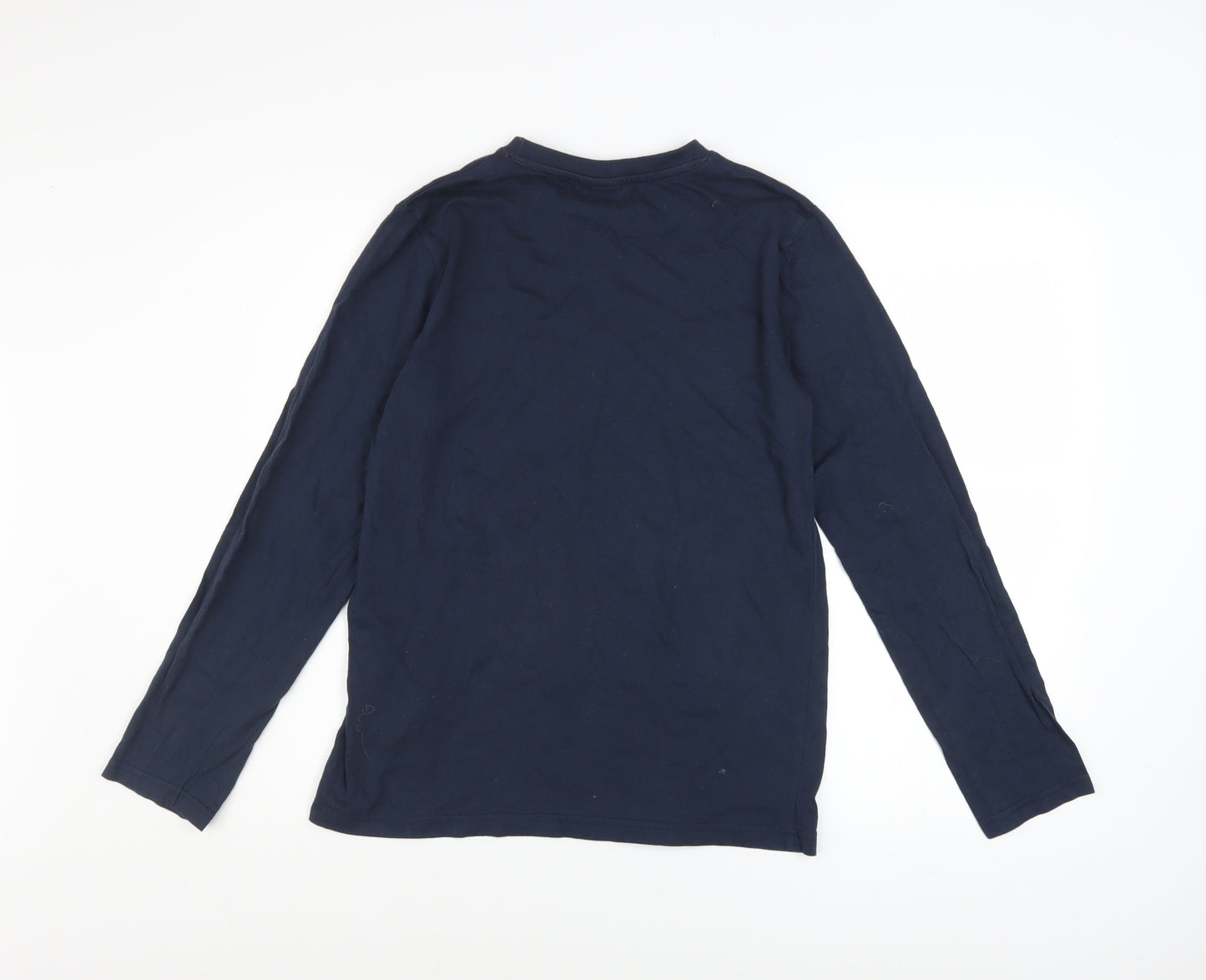 K by K Boys Navy Long Sleeve Graphic T-Shirt Size 14A 162cm Cotton