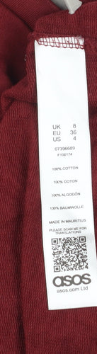 ASOS Women Burgundy Colourblock Long Sleeve Pullover Sweatshirt UK 8